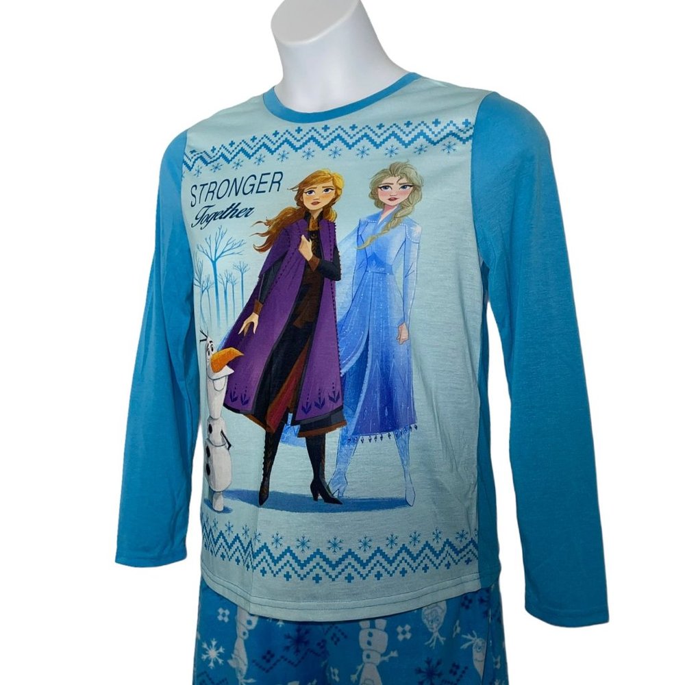 NWT Briefly Stated Disney Frozen II Lightweight Fleece Christmas Holiday PJ's M - Picture 3 of 9